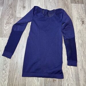 Alala Navy Blue Mesh Long Sleeve Athletic Top Women’s Yoga Shirt